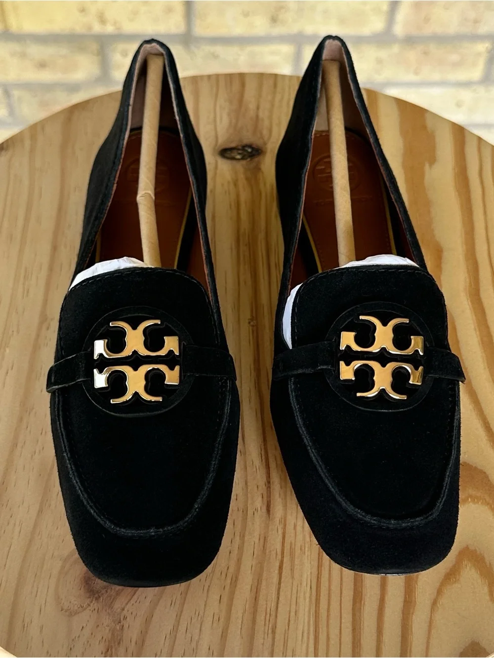 NIB Tory Burch Miller Metal Suede Black Loafers